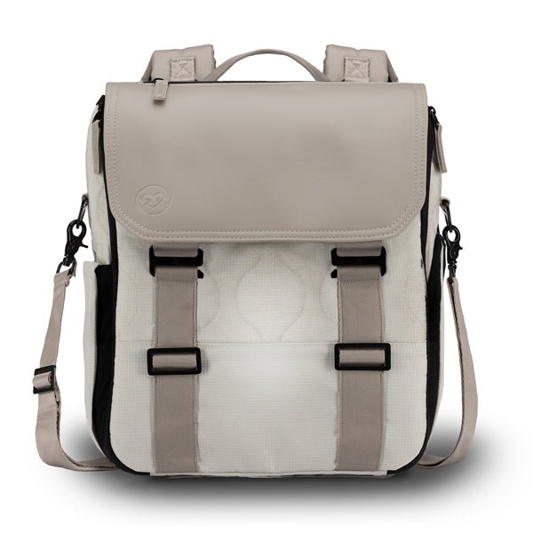 Willow diaper bag backpack in mushroom on white background