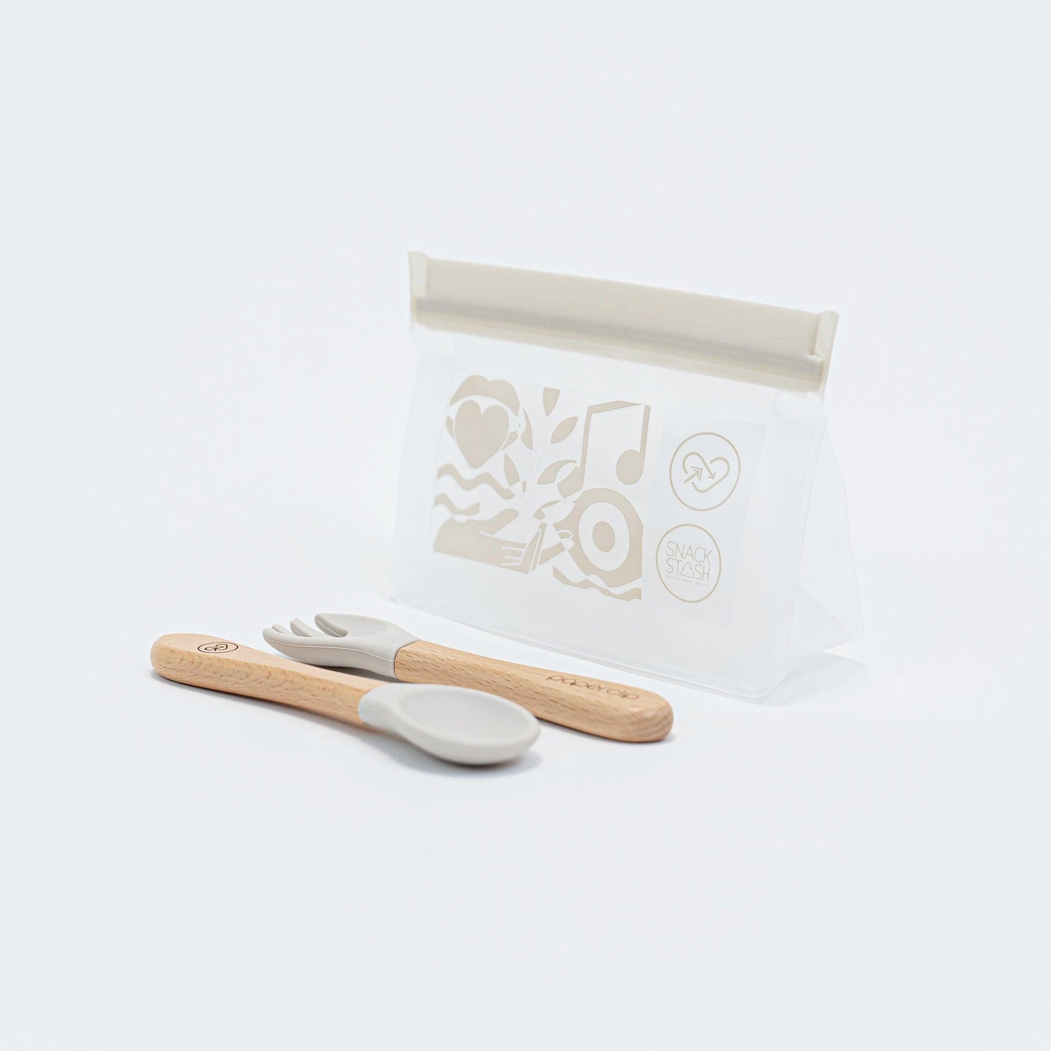 Baby Spoon & Spork Set - Paperclip