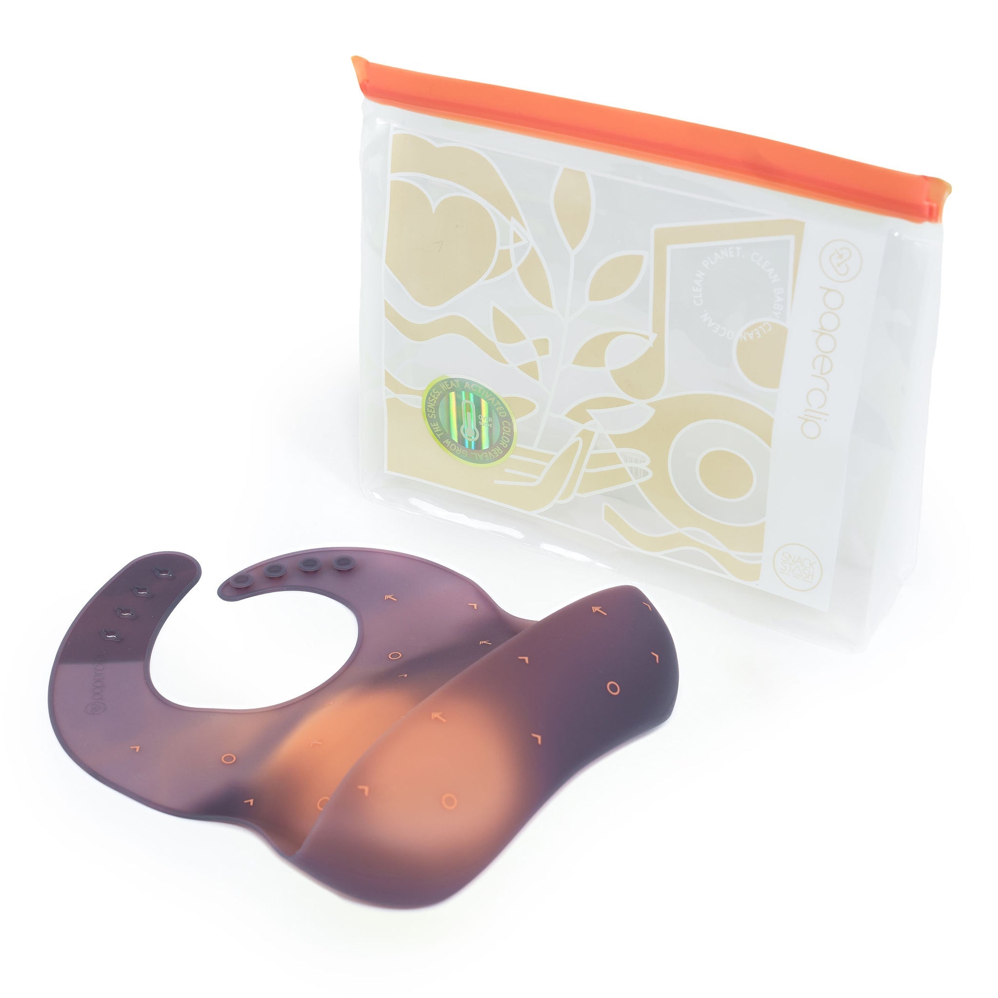 Color Changing Silicone Baby Bib - Paperclip