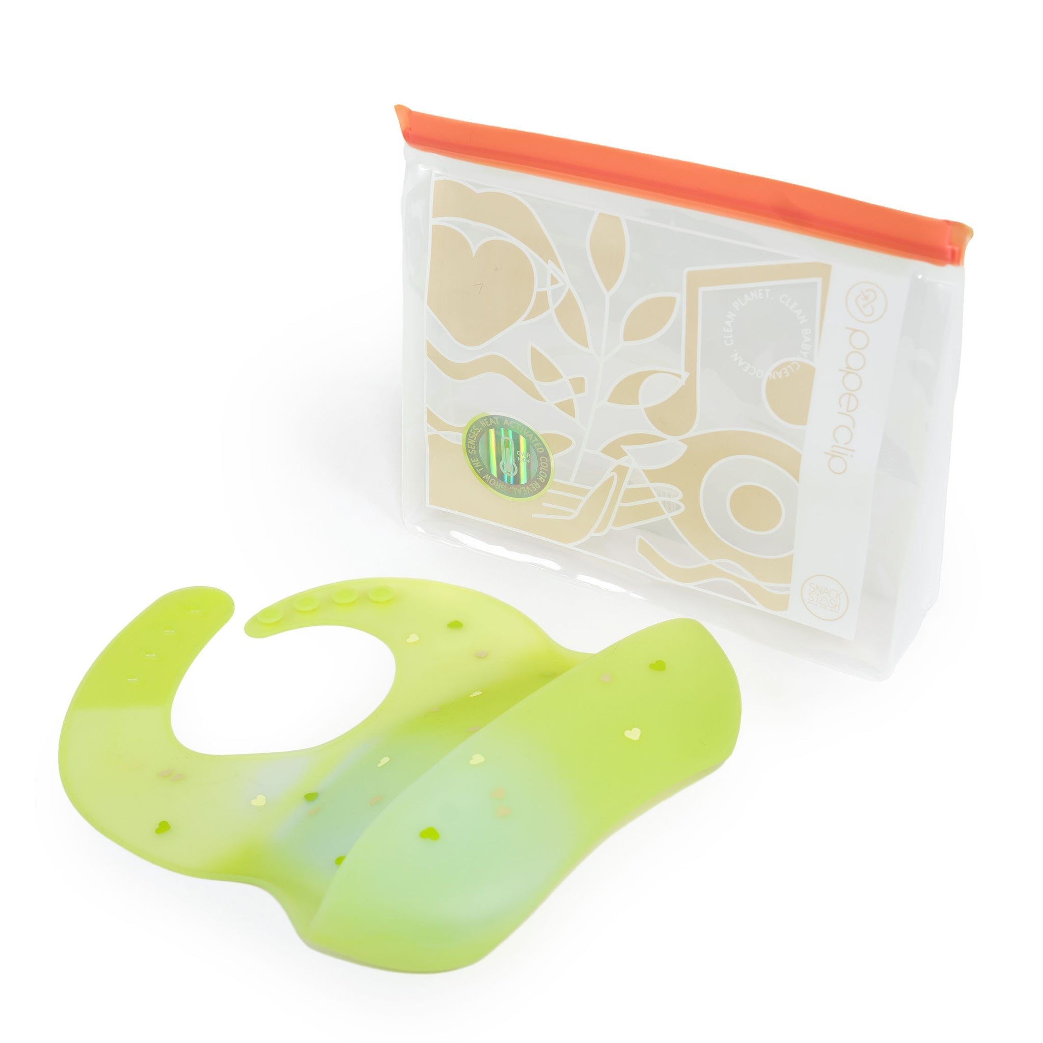 Color Changing Silicone Baby Bib - Paperclip