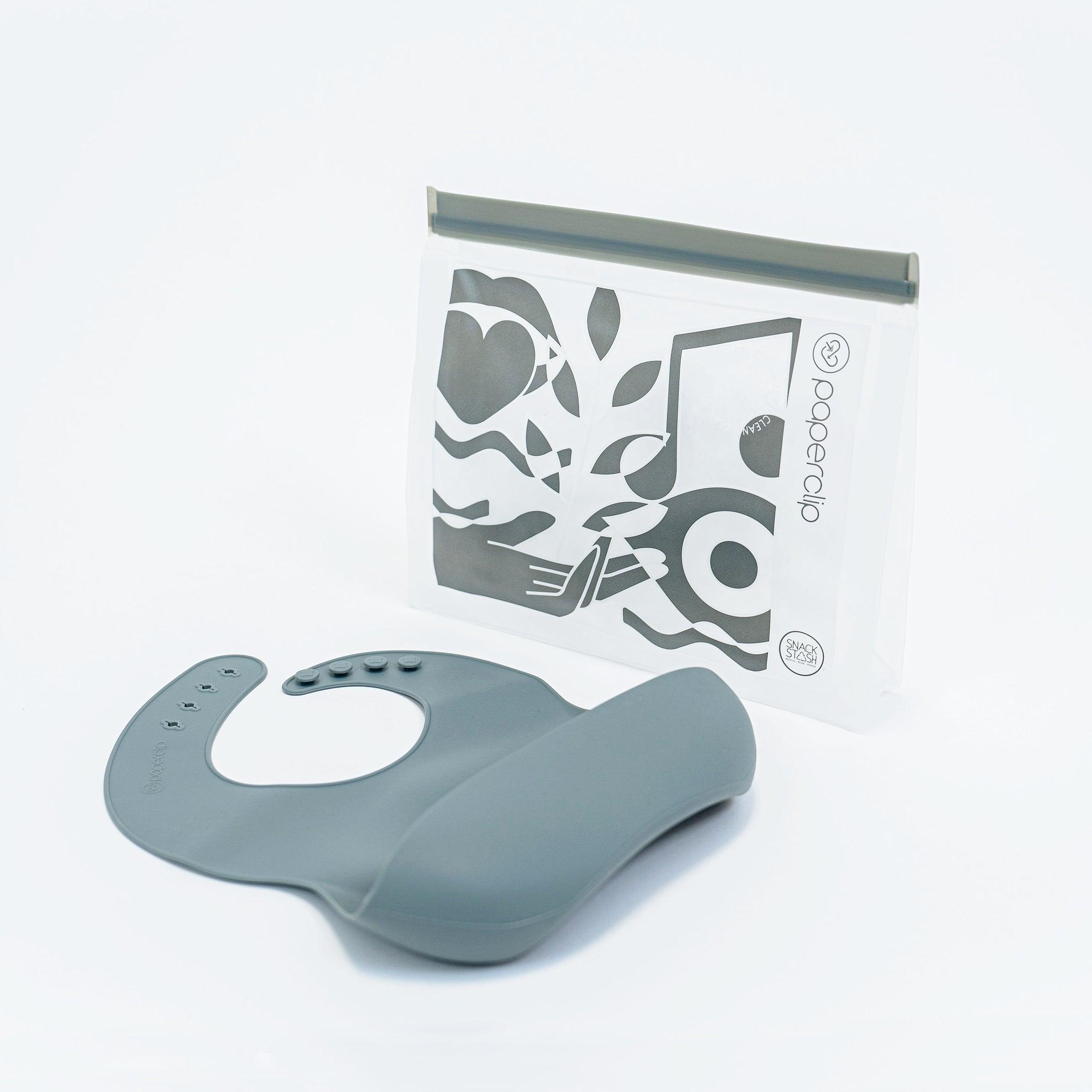 Silicone Feeding Bib - Paperclip