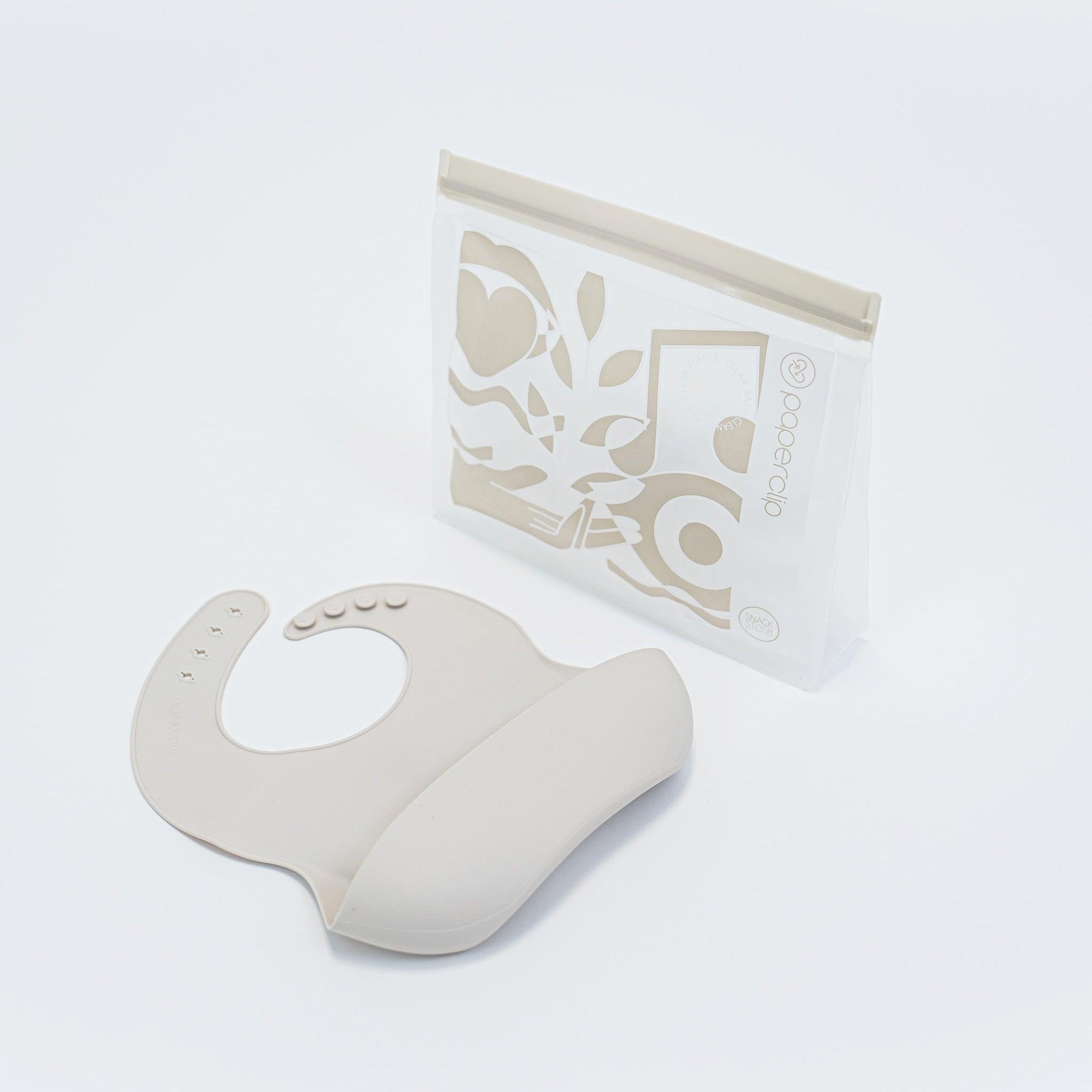 Silicone Feeding Bib - Paperclip
